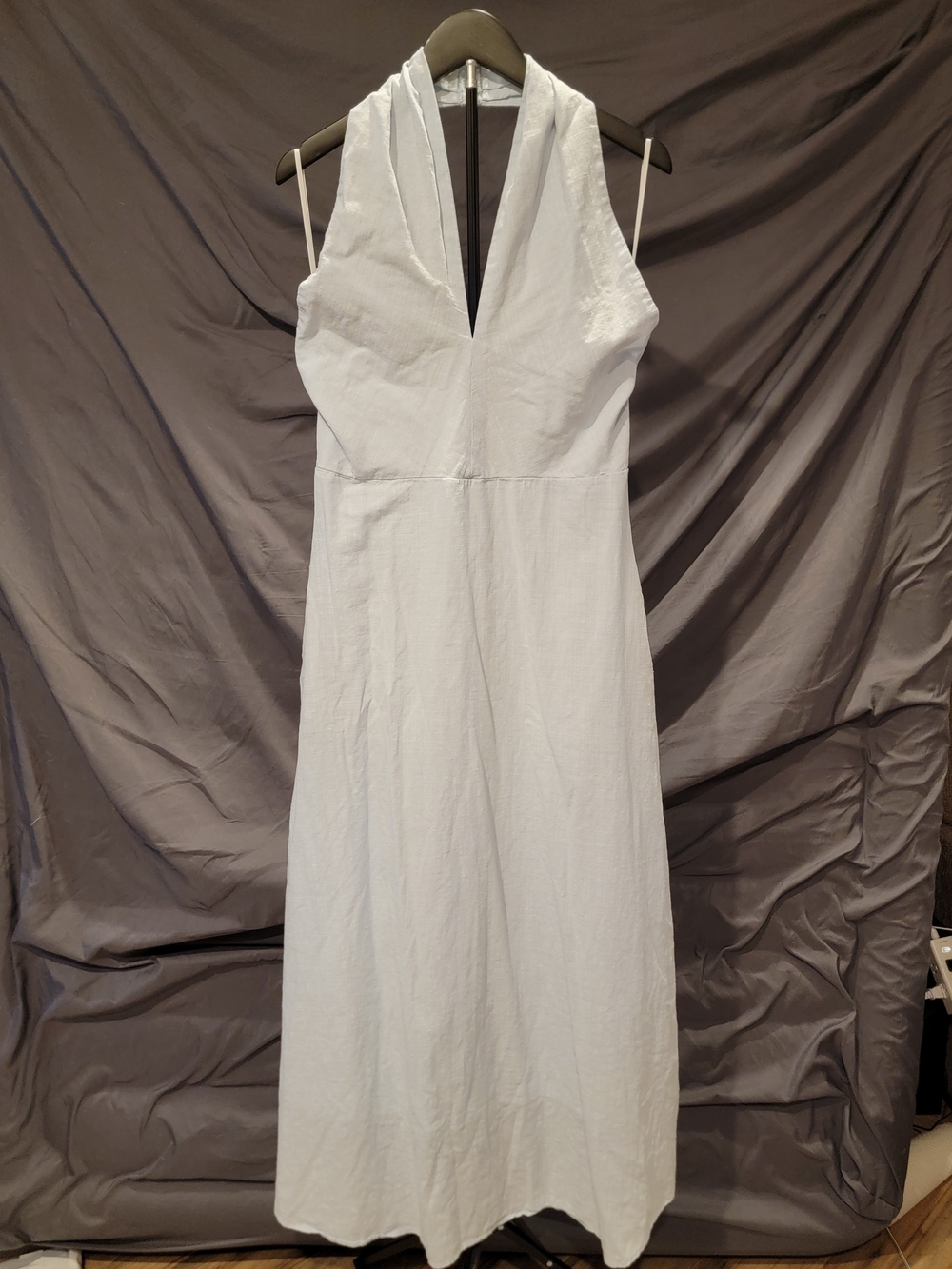 Petal & Pup - Light Blue Deep V Maxi Dress - Linen - Size XL - Picture 2 of 16